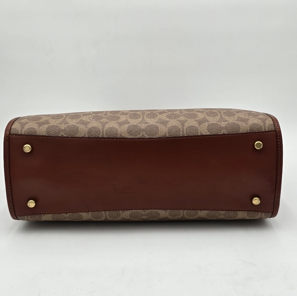 Coach Brooke Carryall In Signature Canvas Leather Tan Rust W/ Wallet - Picture 4 of 16
